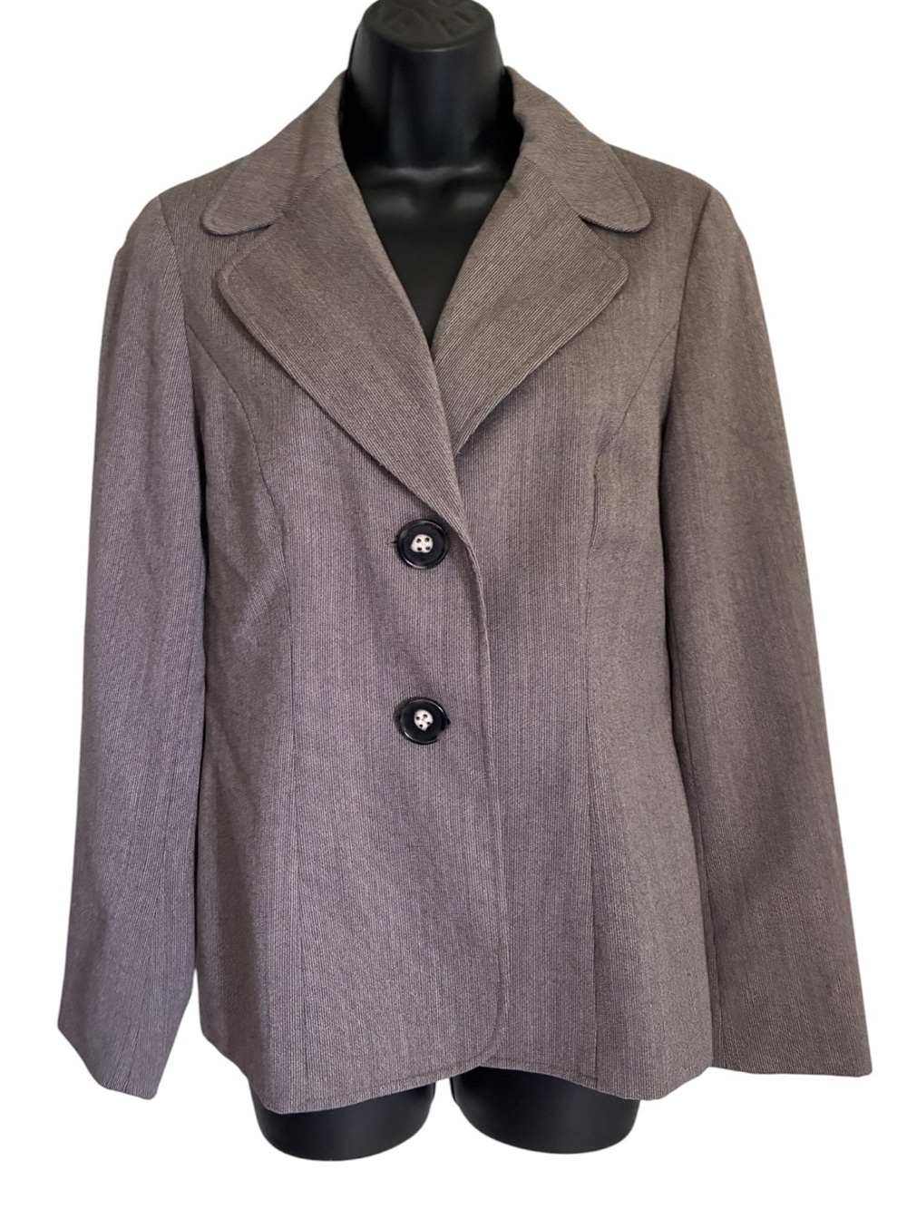 Vintage 90s Retro Office Corpcore Academia Tan Taupe Tailored Wool Blazer Sz 6